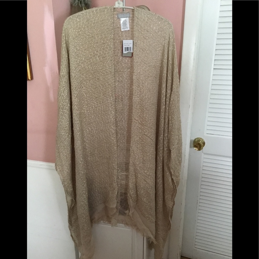 Lake Shore Dr Gold Kimono wrap os nwts